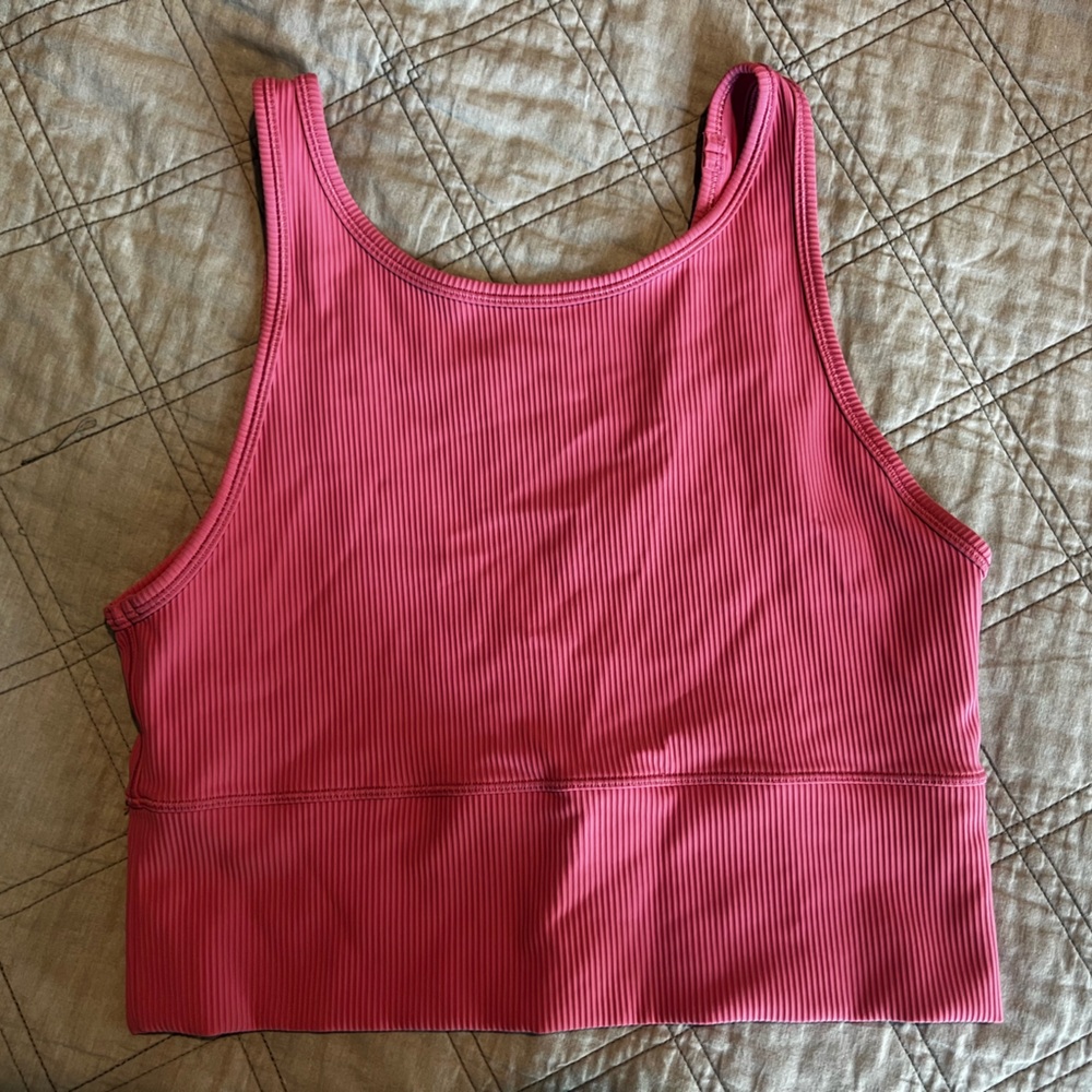 LULULEMON REVERSIBLE RIBBED POWER PIVOT TANK SZ 12 pink blossom